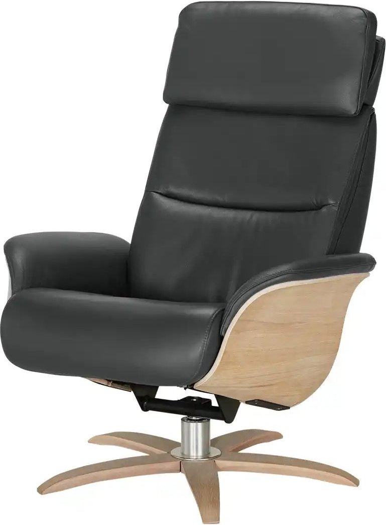 Nils Olsen Relaxsessel Leder mit Relaxfunktion Balance ¦ schwarz ¦ Maße (cm): B: 80 H: 112 T: 121.0 Polstermöbel > Sesse...