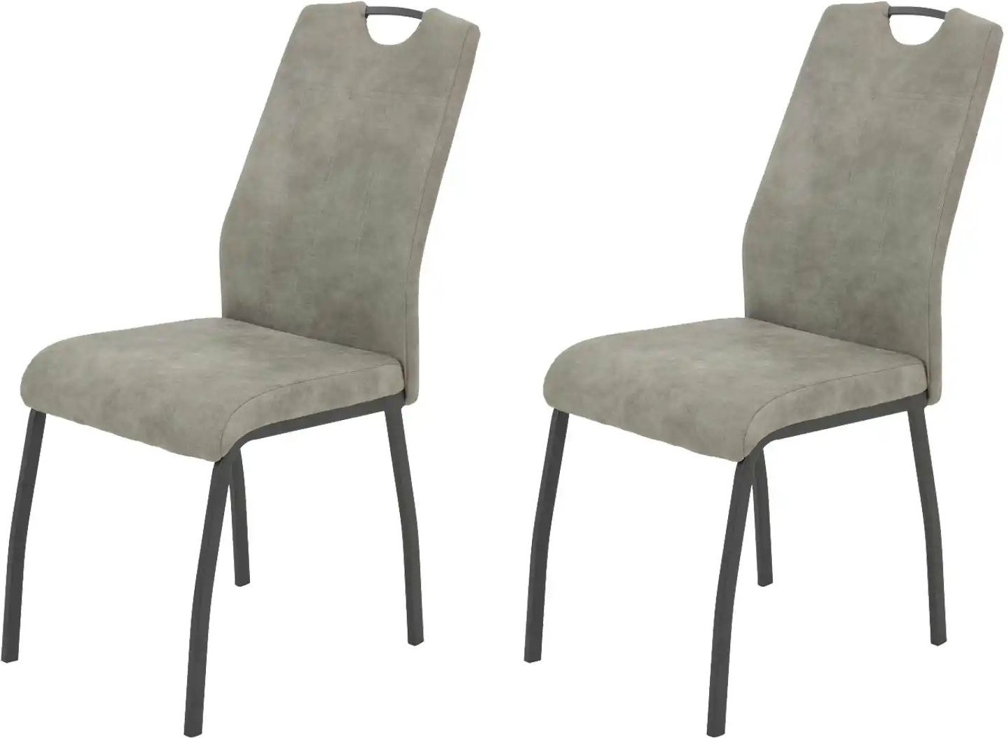 Polsterschwingstuhl 2er-Set Elion ¦ grau ¦ Maße (cm): B: 64 H: 96 Stühle > Esszimmerstühle > Esszimmerstühle ohne Armle...