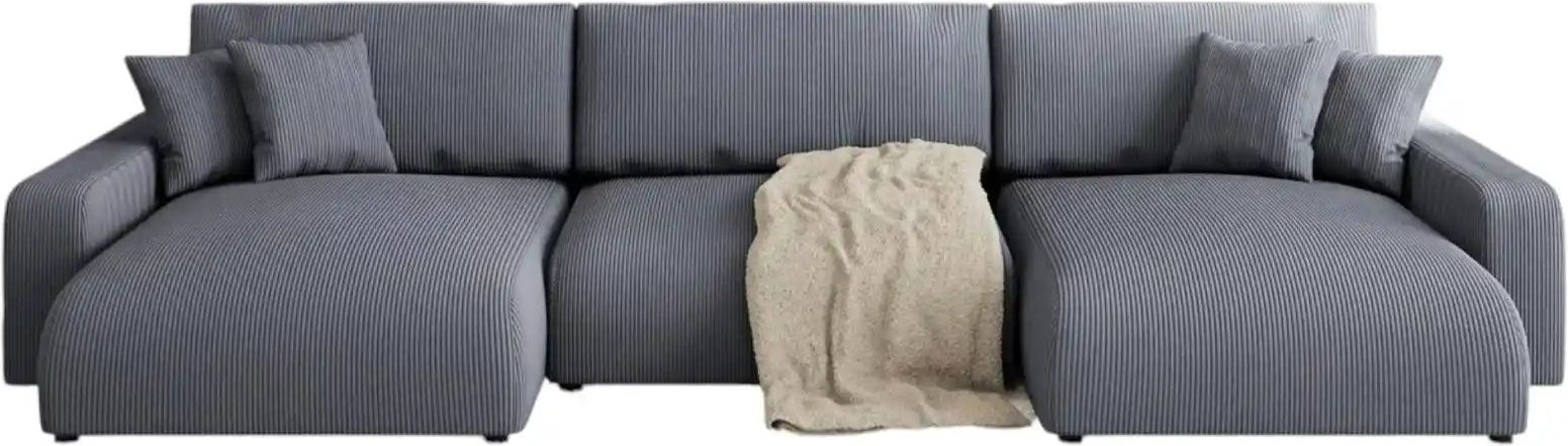 S-STYLE Wohnlandschaft Emma ¦ grau ¦ Maße (cm): B: 332 H: 78 Polstermöbel > Sofas > Schlafsofas - Höffner