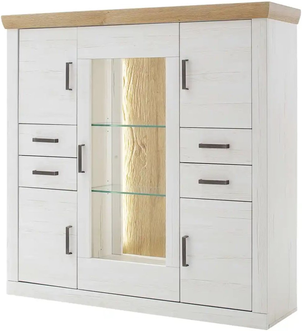 maison bleue Highboard Zara ¦ weiß ¦ Maße (cm): B: 142 H: 142 T: 40.0 Kommoden & Sideboards > Highboards - Höffner