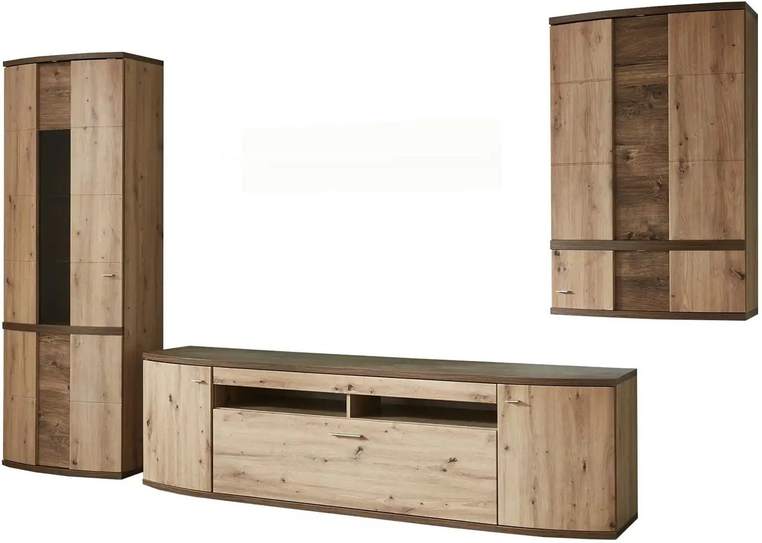 uno Wohnwand Gabbro ¦ holzfarben ¦ Maße (cm): B: 357 H: 209 T: 50.0 Kommoden & Sideboards > Wohnwände - Höffner