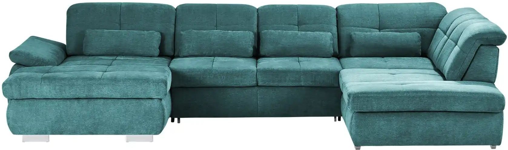 Wohnlandschaft mit Funktion Perry ¦ türkis/petrol ¦ Maße (cm): B: 374 Polstermöbel > Sofas > Schlafsofas - Höffner