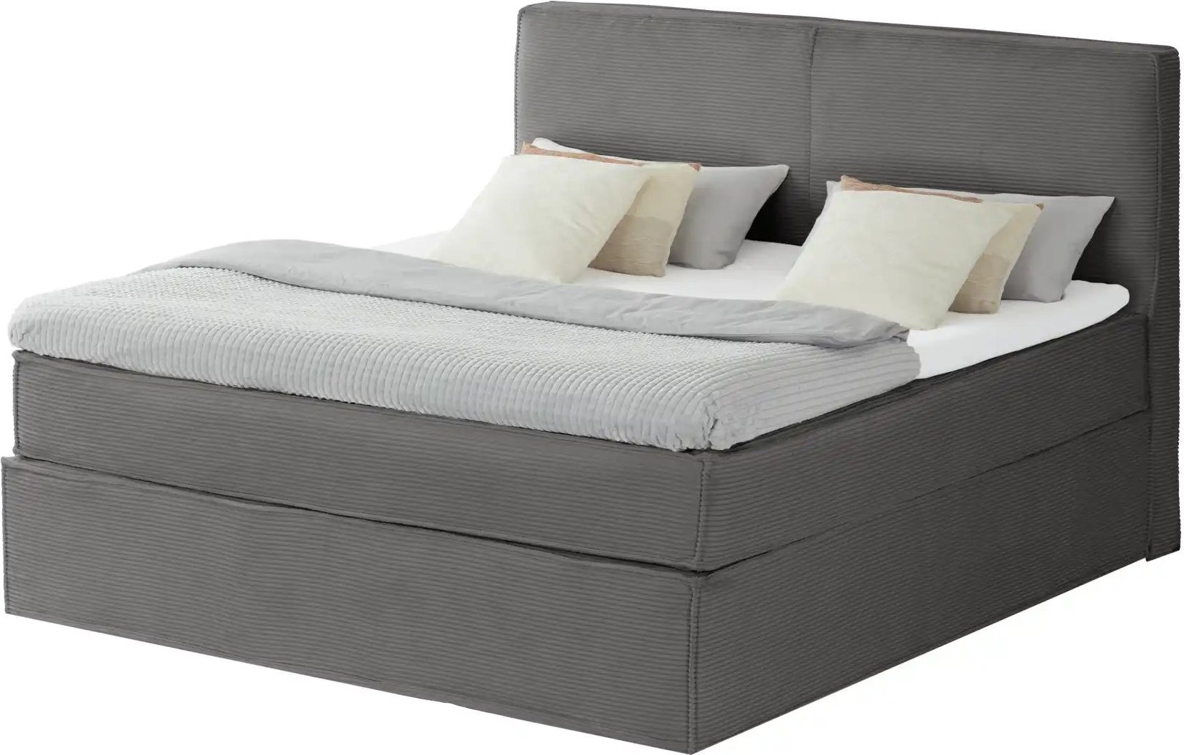Boxi Boxspringbett mit trendigem Keder Boxi ¦ grau ¦ Maße (cm): B: 160 H: 125 Betten > Boxspringbetten - Höffner