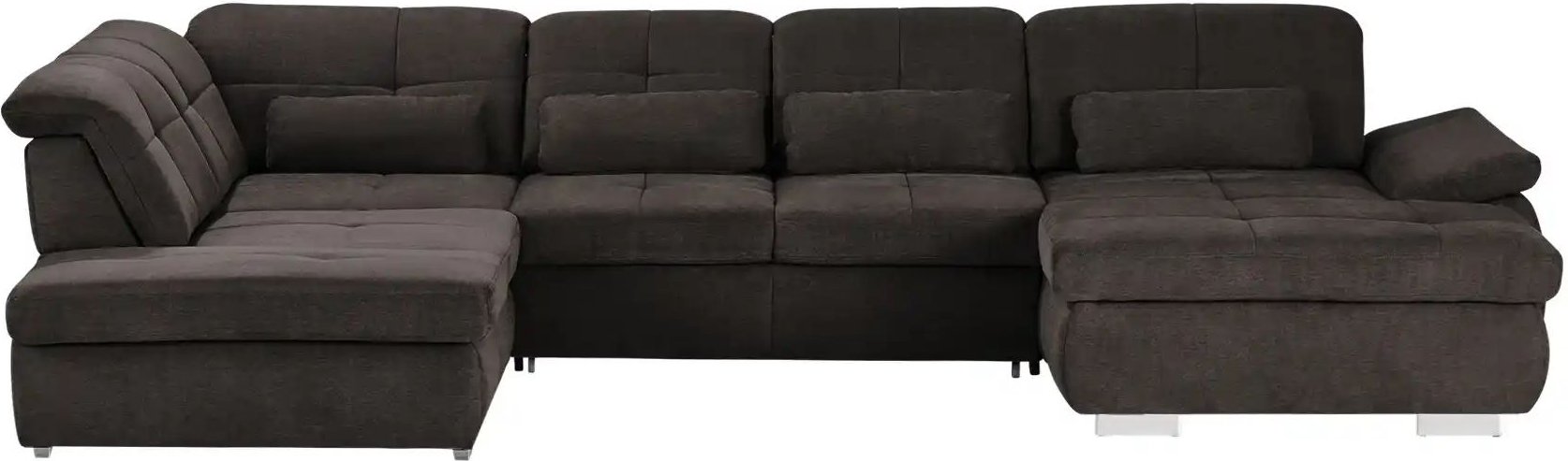 Wohnlandschaft mit Funktion Perry ¦ grau ¦ Maße (cm): B: 374 Polstermöbel > Sofas > Schlafsofas - Höffner