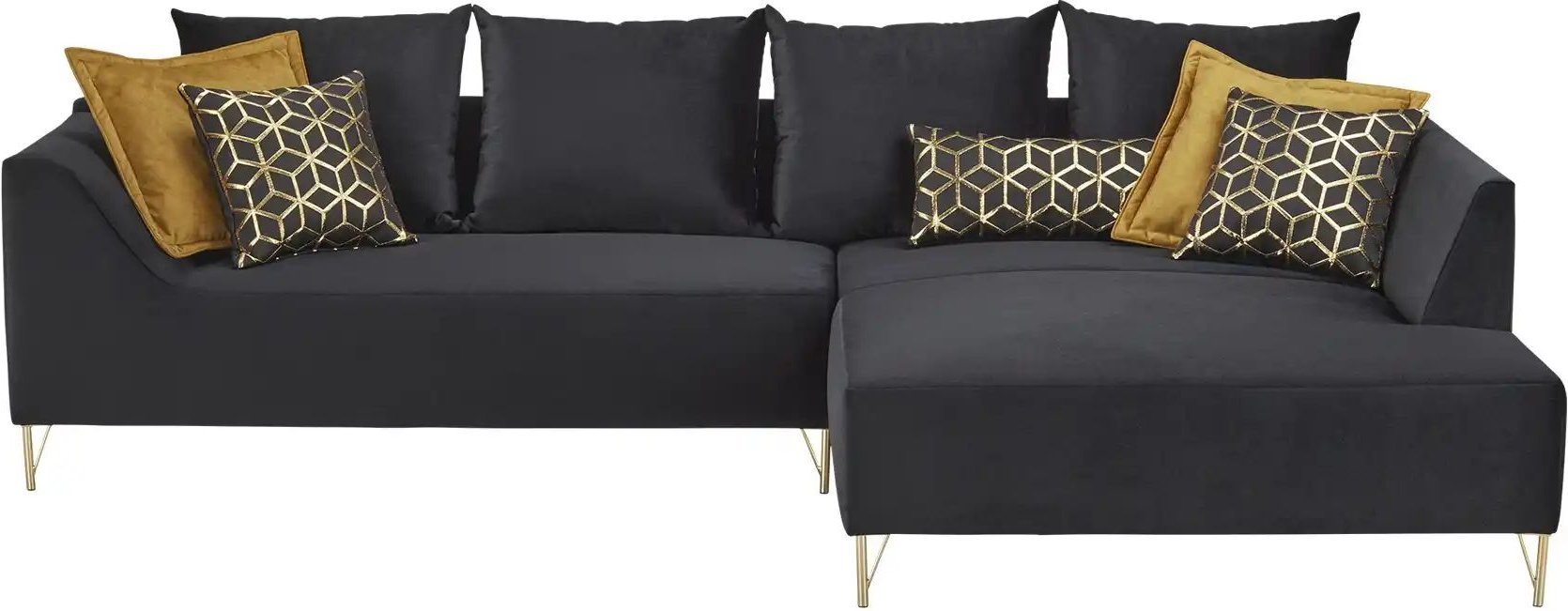 Ecksofa Reyhan ¦ schwarz ¦ Maße (cm): B: 304 H: 94 T: 202.0 Polstermöbel > Sofas > 3-Sitzer - Höffner