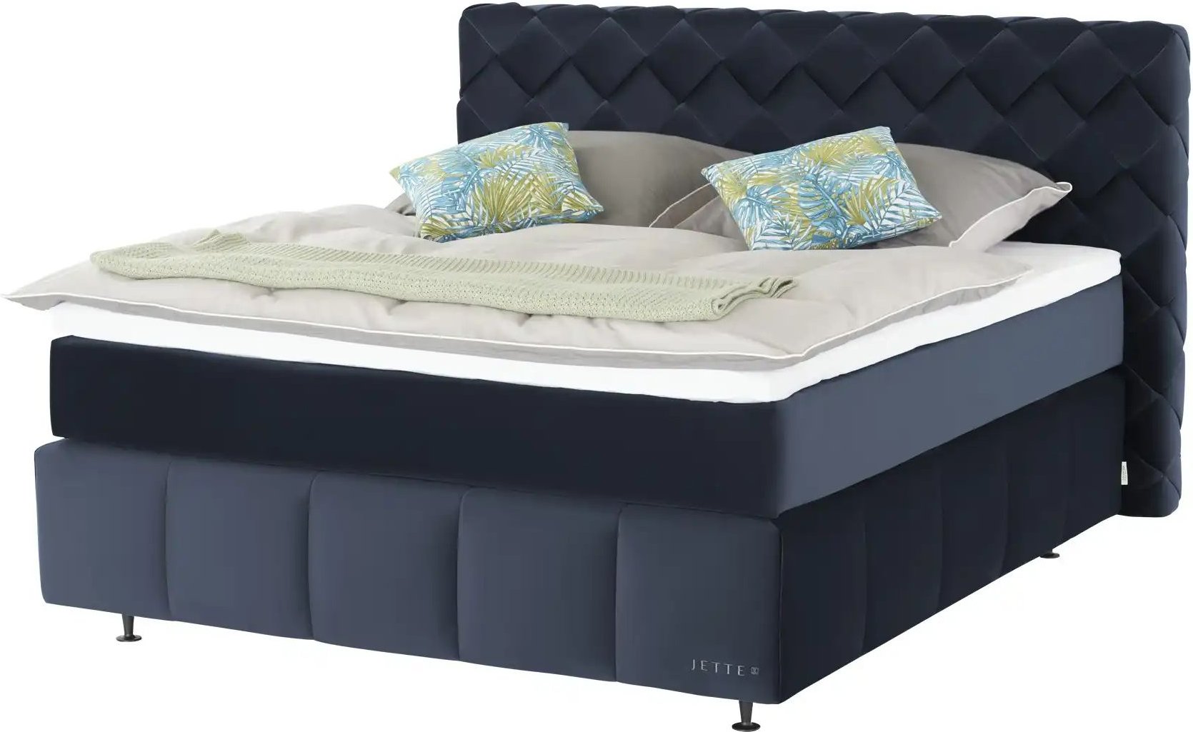 Jette Home Boxspringbett Braid ¦ blau ¦ Maße (cm): B: 182 H: 123 Betten > Boxspringbetten - Höffner