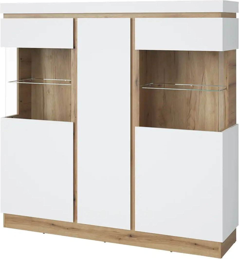 Highboard groß Caorle ¦ weiß ¦ Maße (cm): B: 167 H: 164 T: 40.0 Schränke > Vitrinen - Höffner