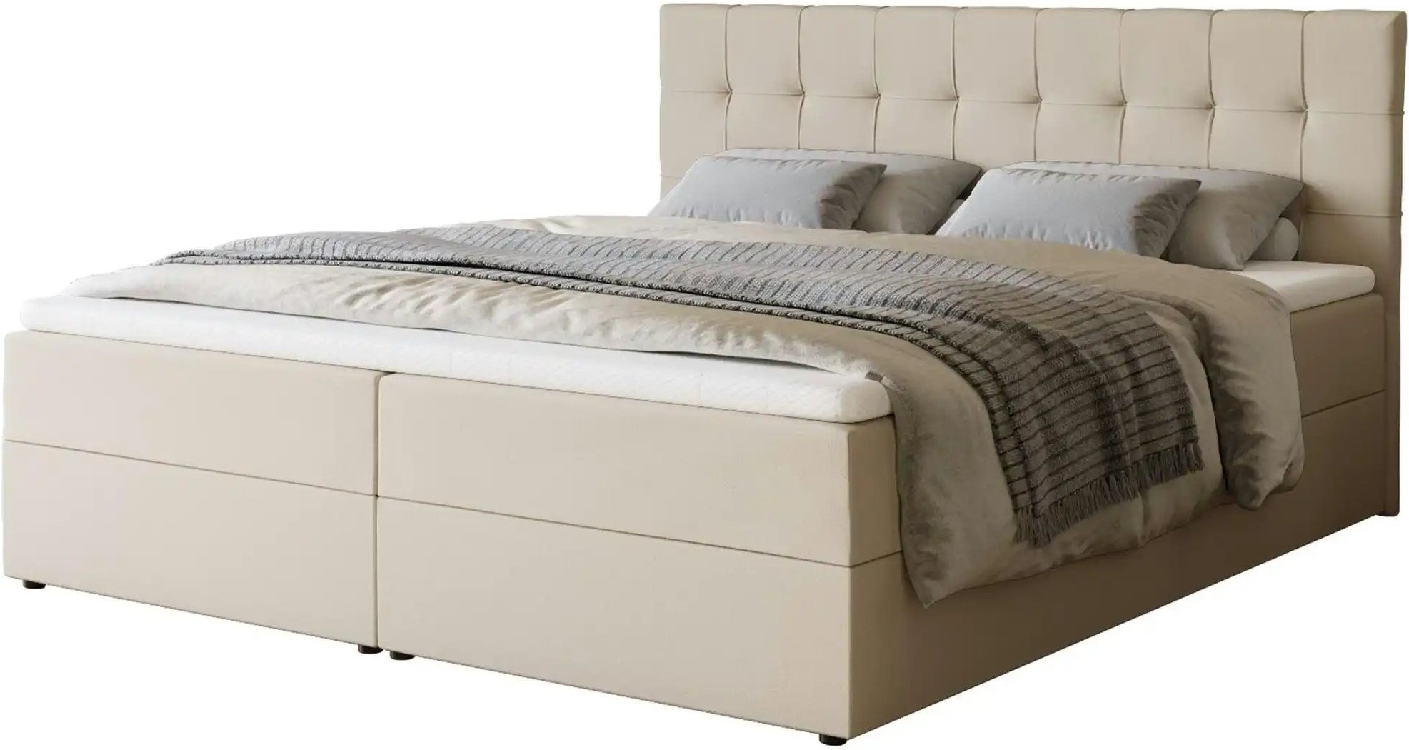 Boxbett mit Stauraum und Topper Dartford ¦ beige ¦ Maße (cm): B: 180 H: 102 Betten > Polsterbetten - Höffner