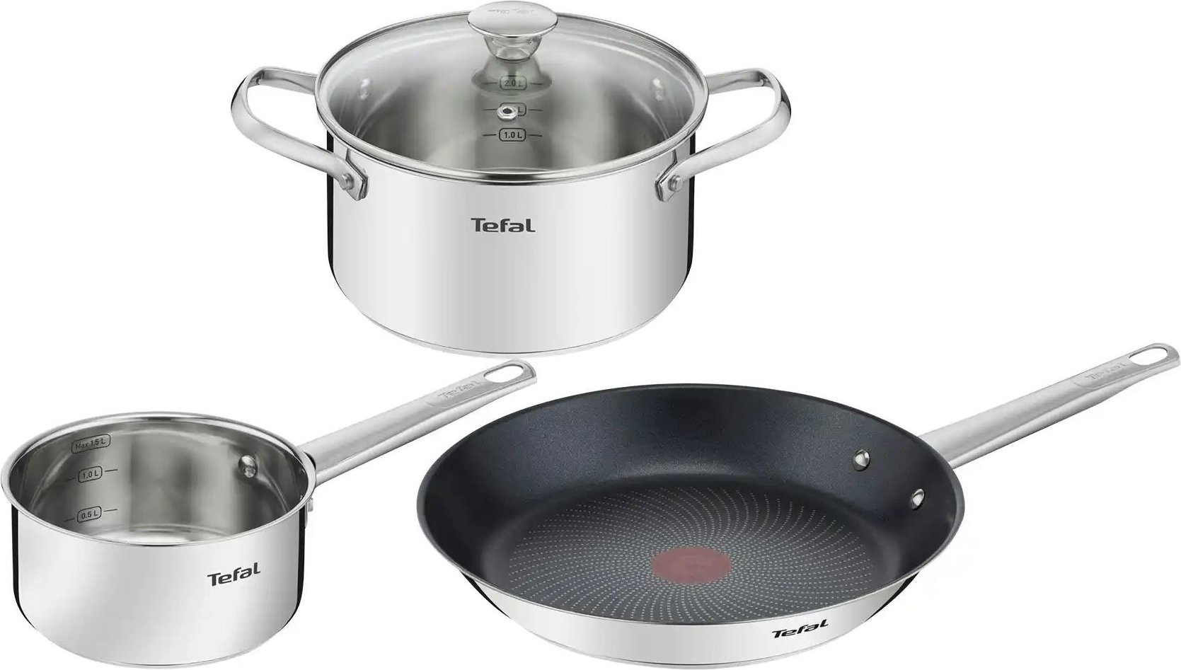 Tefal Kochgeschirrset Cook Eat ¦ silber ¦ Edelstahl Töpfe & Pfannen & Zubehör > Topf und Pfannen-Sets - Höffner