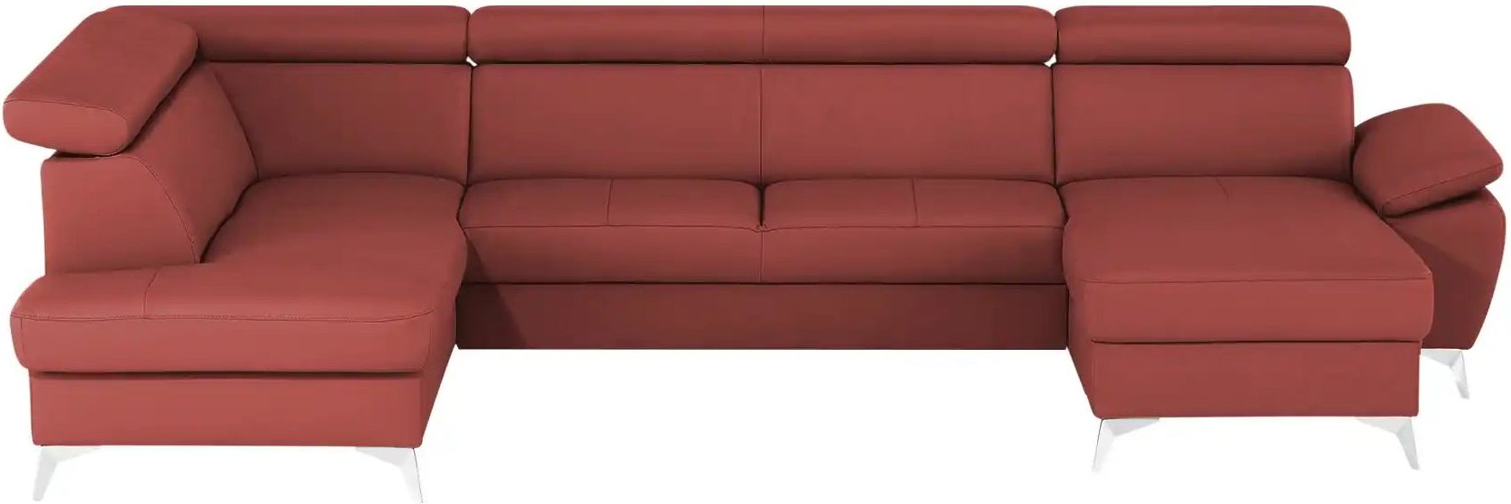 uno Wohnlandschaft mit verstellbarem Kopfteil Apollo ¦ rot ¦ Maße (cm): B: 338 H: 96 T: 210.0 Polstermöbel > Sofas > Woh...