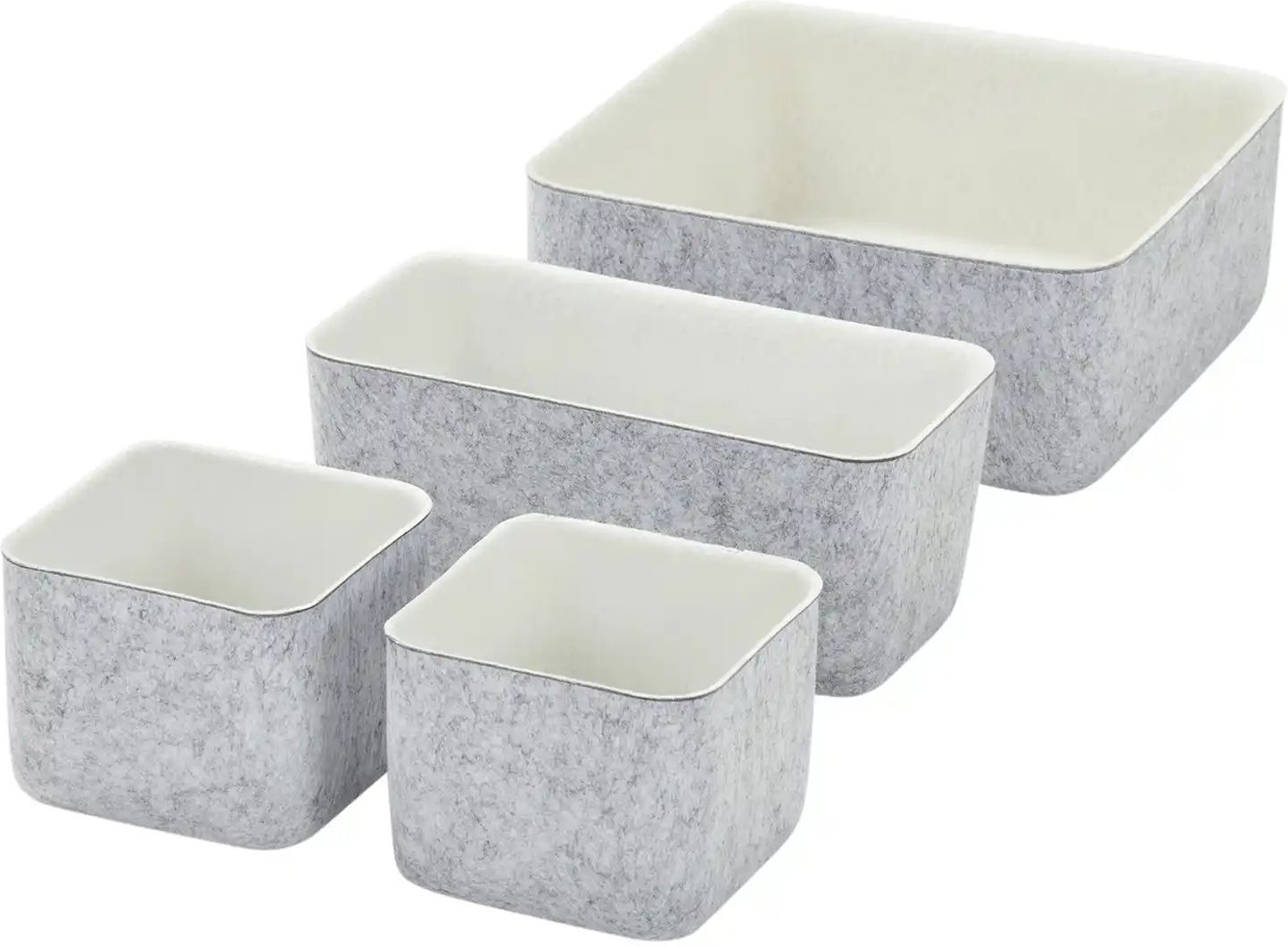 HOME STORY Filzkörbe 4er Set ¦ grau ¦ Filz ¦ Maße (cm): B: 25 H: 10 T: 25.0 Aufbewahrung > Körbe - Höffner