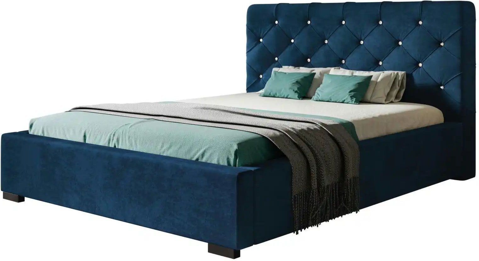 Polsterbett mit Stauraum Preston ¦ blau ¦ Maße (cm): B: 180 H: 104 Betten > Polsterbetten - Höffner