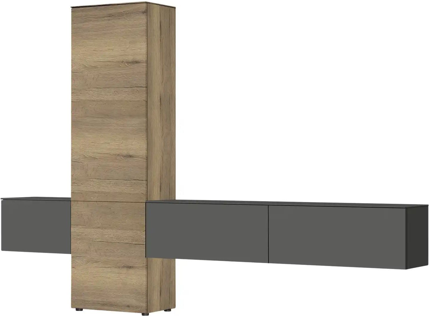 Content Wohnwand Style ¦ holzfarben ¦ Maße (cm): B: 301 H: 205 T: 38.0 Kommoden & Sideboards > Wohnwände - Höffner