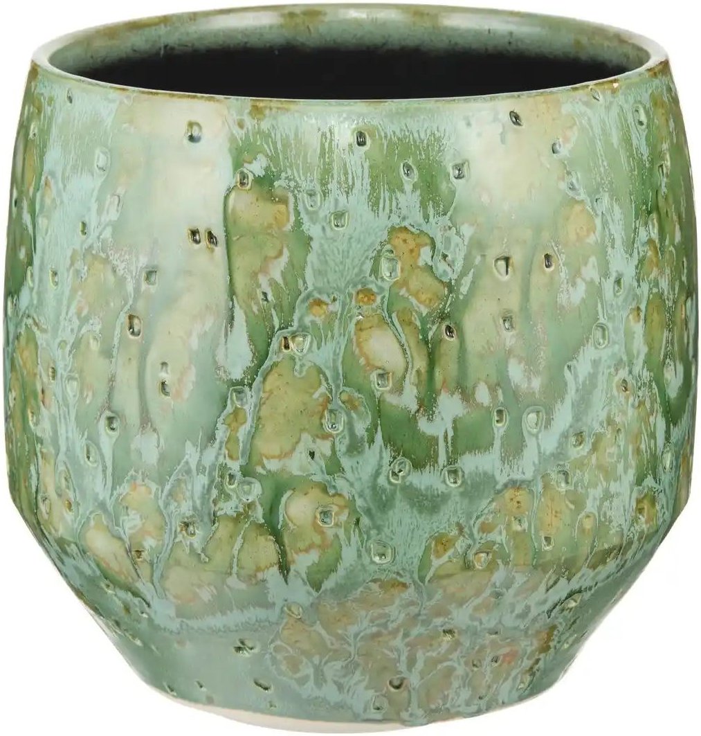 Übertopf ¦ grün ¦ Keramik ¦ Maße (cm): H: 18 Ø: 20 Accessoires > Dekoartikel - Höffner