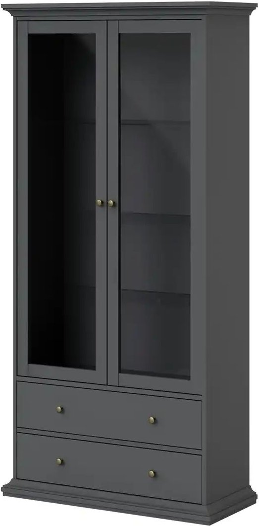 Vitrine Chester ¦ schwarz ¦ Maße (cm): B: 96,2 H: 200,8 T: 41.6 Schränke > Vitrinen - Höffner