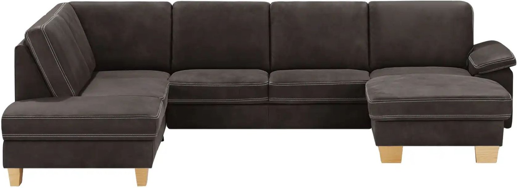 meinSofa Wohnlandschaft Leder Samu ¦ braun ¦ Maße (cm): B: 316 H: 90 T: 235.0 Polstermöbel > Sofas > Wohnlandschaften - ...