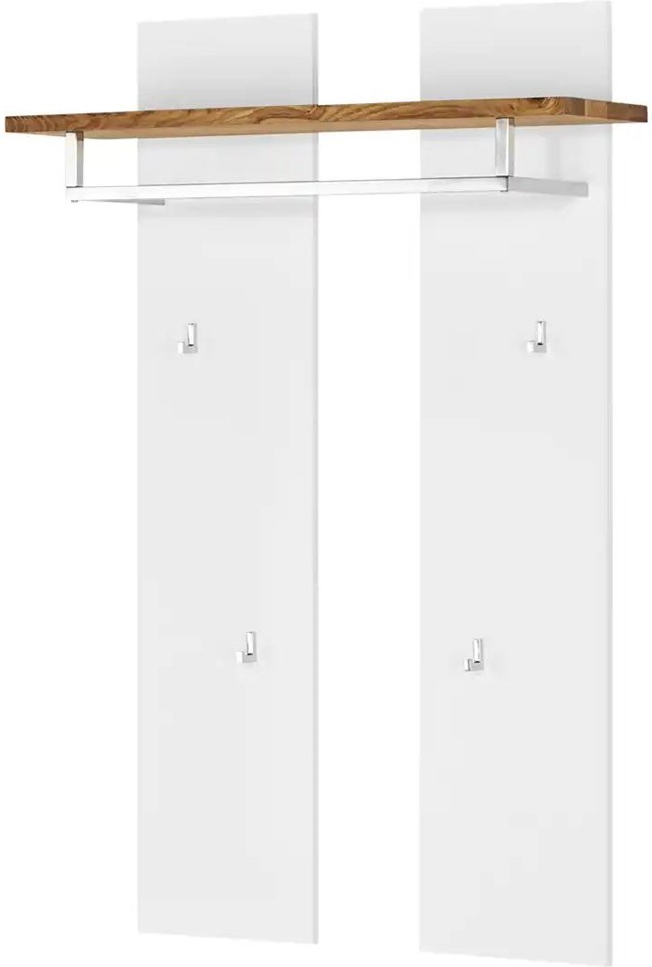 Garderobenpaneel Fornico ¦ weiß ¦ Holzwerkstoff,Massivholz ¦ Maße (cm): B: 91 H: 135 T: 25.0 Garderoben & Kleiderstange...