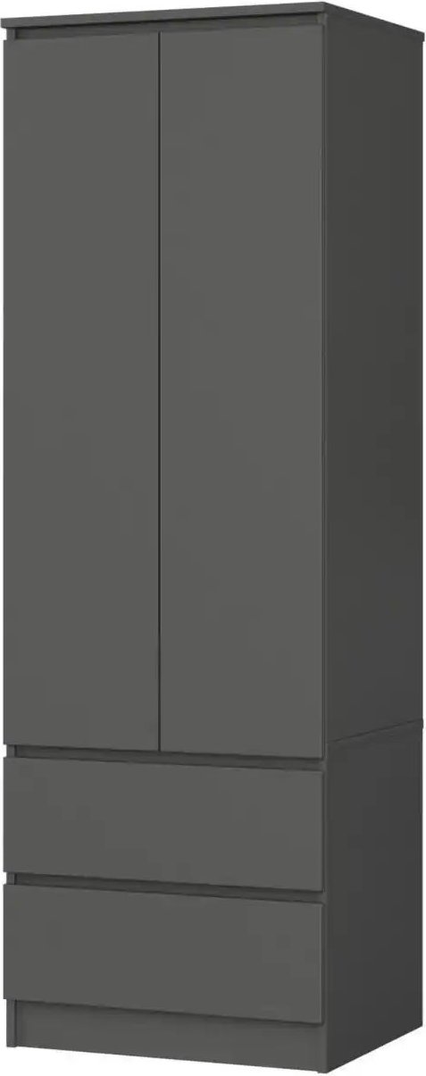 Drehtürenschrank mit 2 Schubladen Sina ¦ grau ¦ Maße (cm): B: 60 H: 180 Schränke > Kleiderschränke > Drehtürenschränke -...