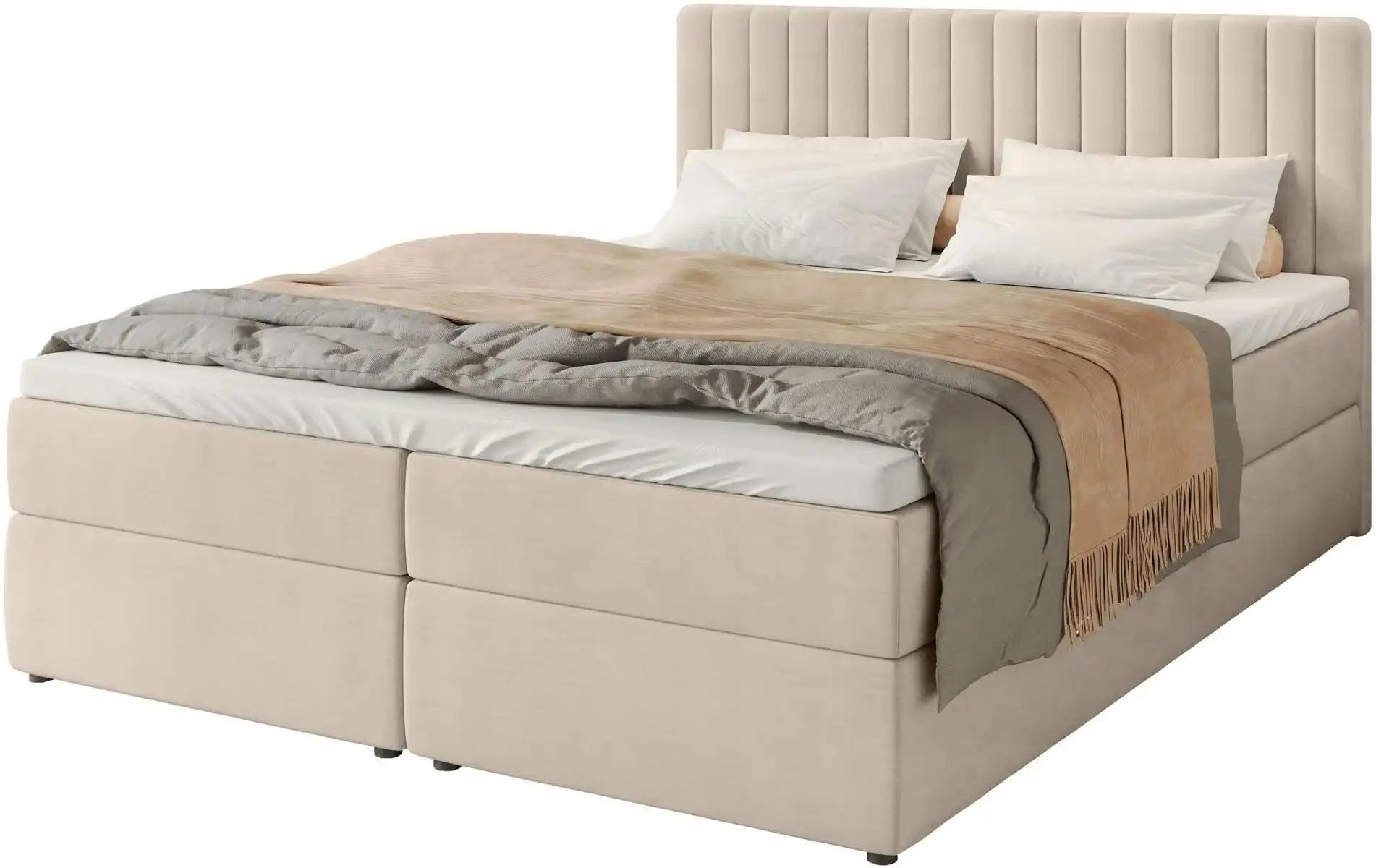 Boxbett mit Bettkasten und Topper Drayton ¦ beige ¦ Maße (cm): B: 140 H: 102 Betten > Polsterbetten - Höffner