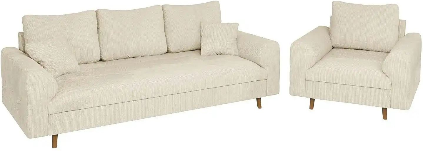 S-STYLE Polstergarnitur 3+1 Trygve ¦ beige ¦ Maße (cm): B: 210 H: 81 Polstermöbel > Sofas > Sitzgruppen - Höffner
