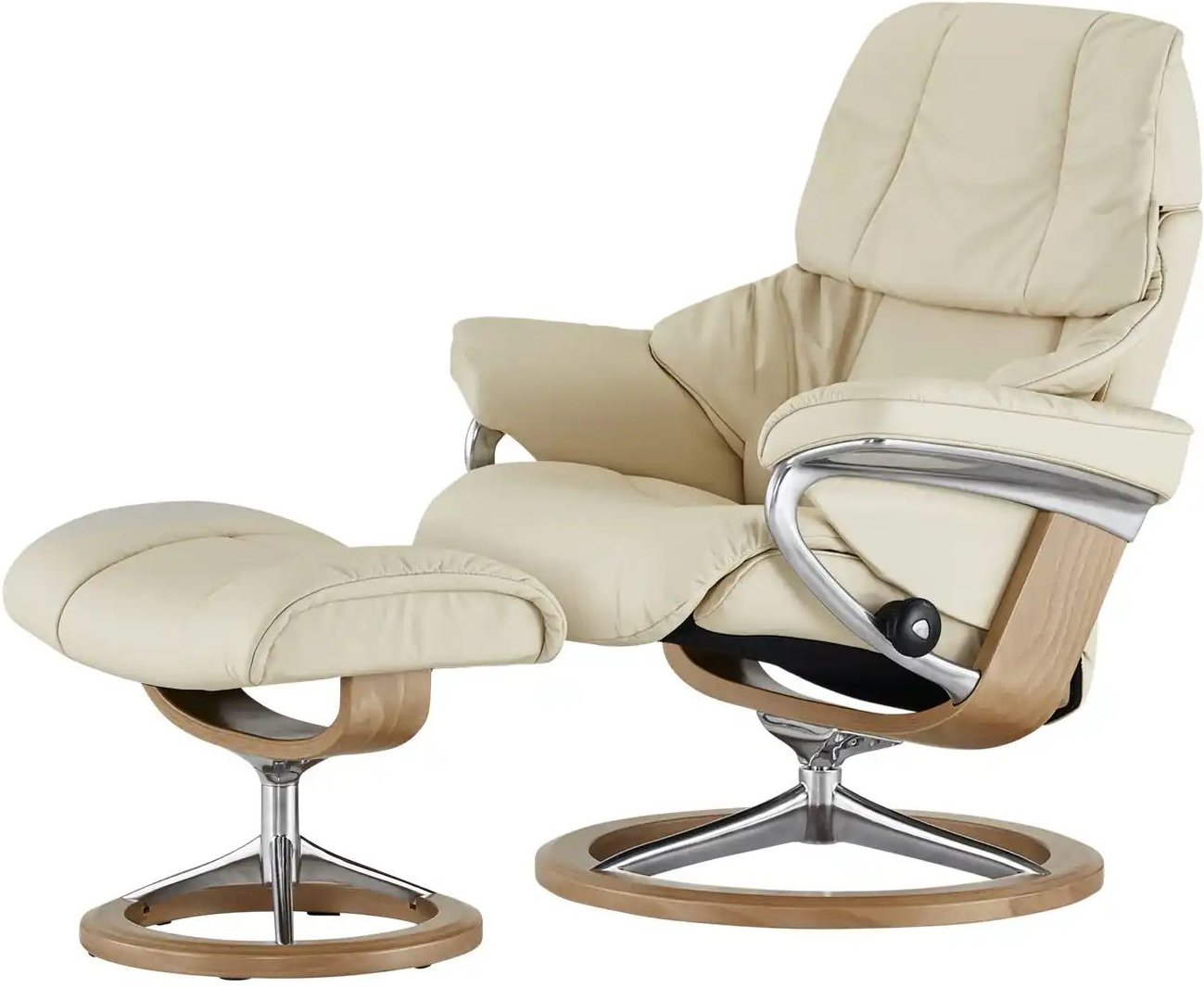 Stressless Relaxsessel mit Hocker Reno L ¦ creme ¦ Maße (cm): B: 92 H: 110 T: 80.0 Polstermöbel > Sessel > Fernsehsesse...