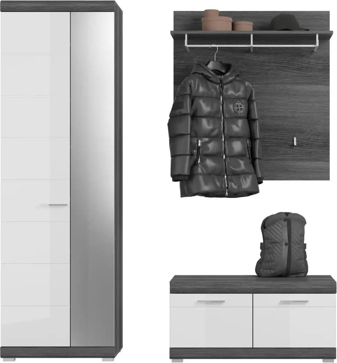 Garderoben-Set Scout ¦ weiß ¦ Maße (cm): B: 167 H: 197 T: 40.0 Garderoben & Kleiderstangen > Garderobensysteme - Höffne...