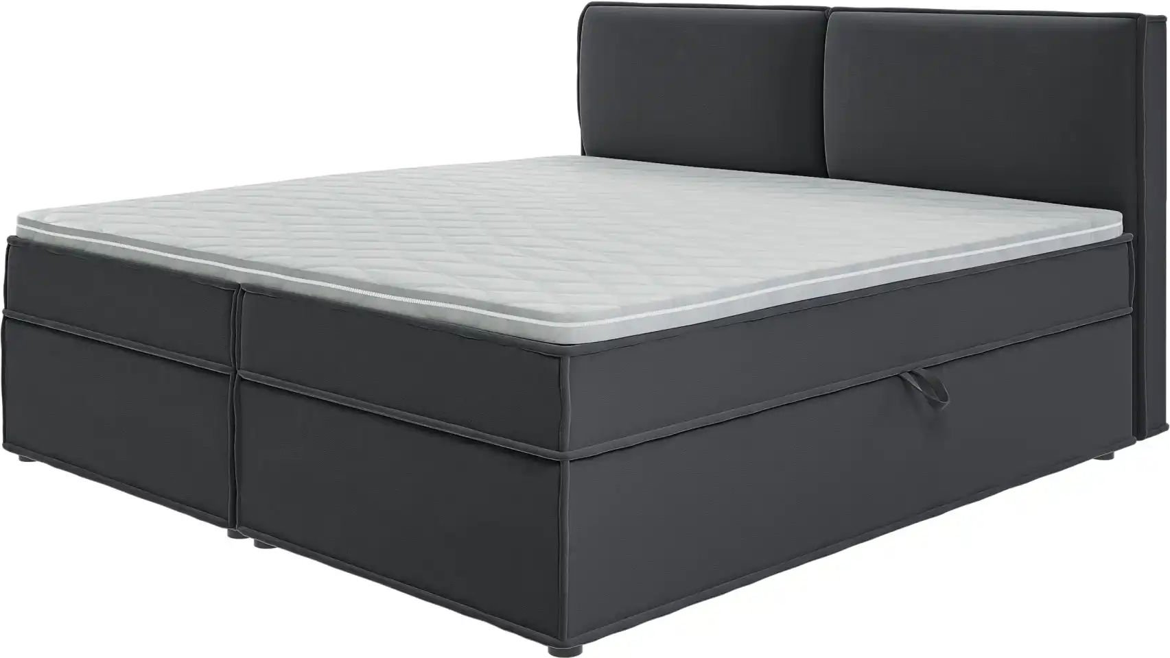 S-STYLE Boxbett mit Stauraum und Topper H3 Uma ¦ grau ¦ Maße (cm): B: 200 H: 103 Betten > Boxspringbetten - Höffner