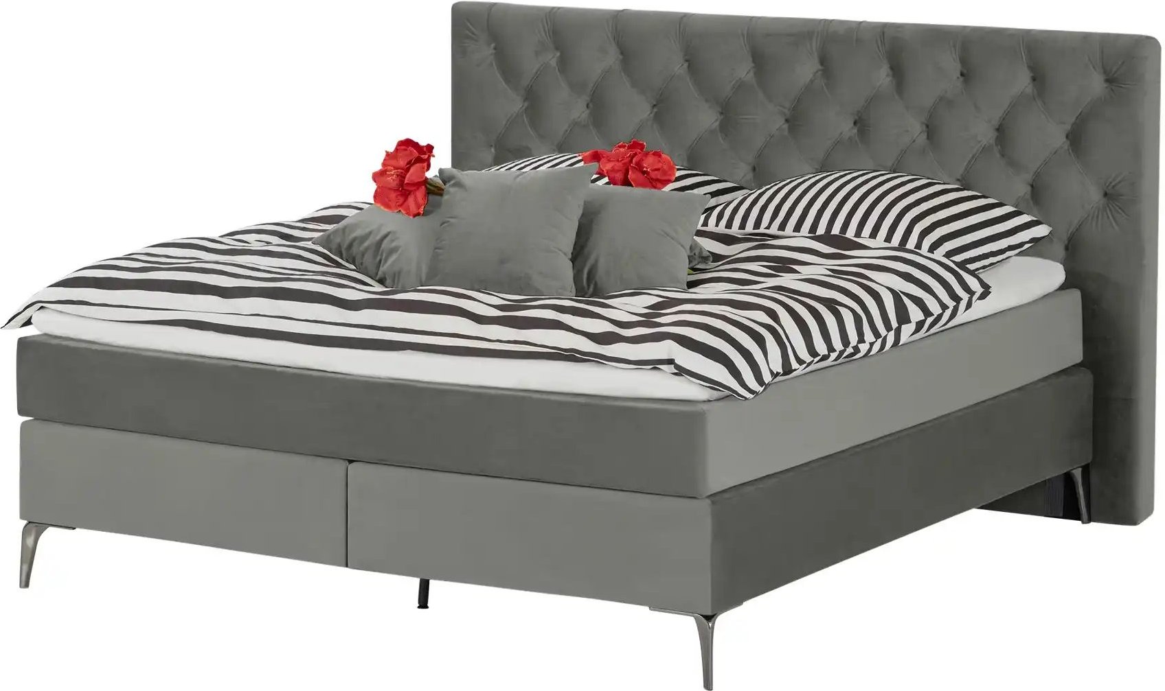 Wohnwert Boxspringbett Laesa ¦ grau ¦ Maße (cm): B: 160 H: 122 Betten > Boxspringbetten - Höffner