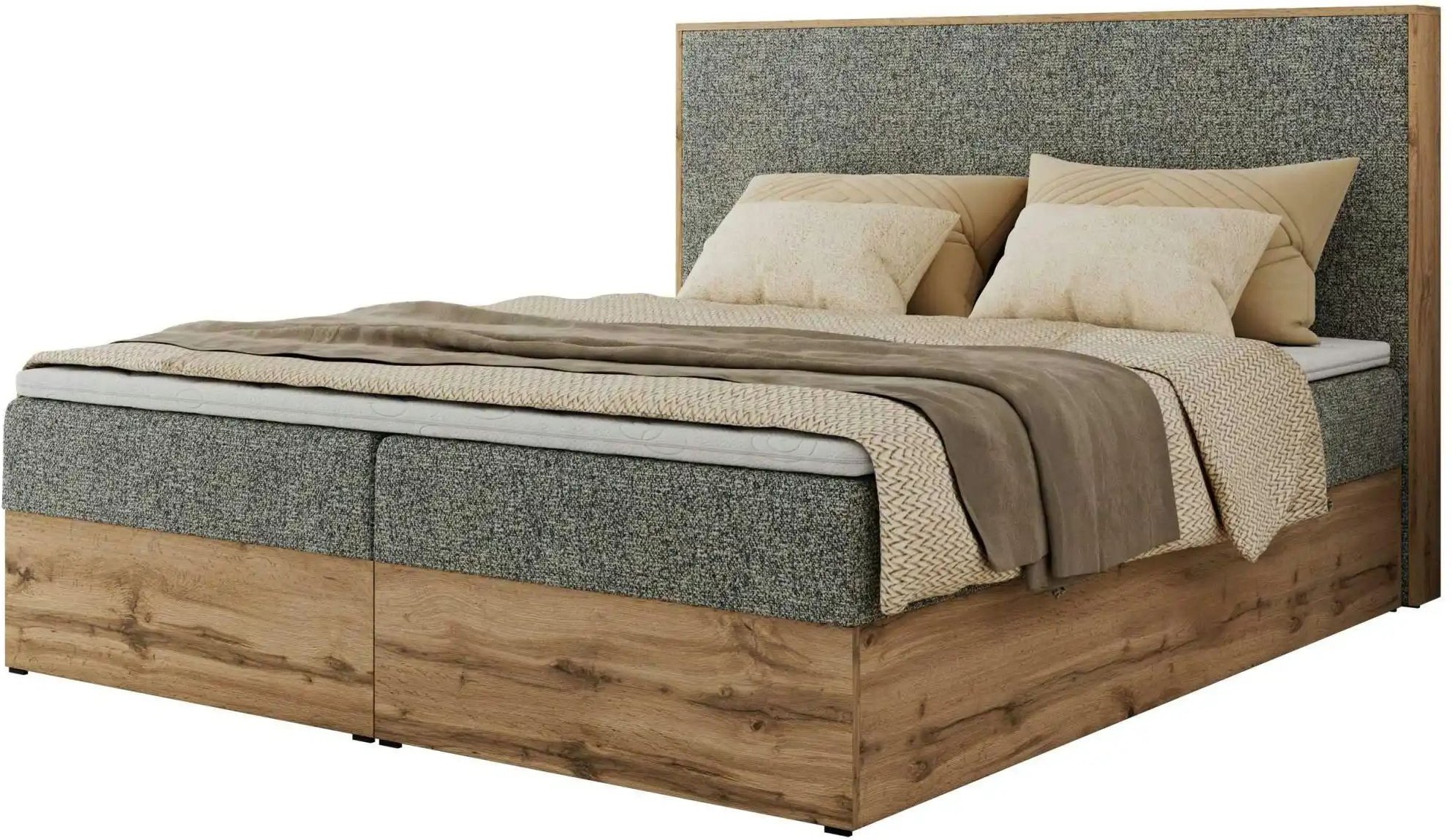 Boxbett mit Bettkasten Wood Classic ¦ grau ¦ Maße (cm): B: 184 H: 120 Betten > Komfortbetten - Höffner