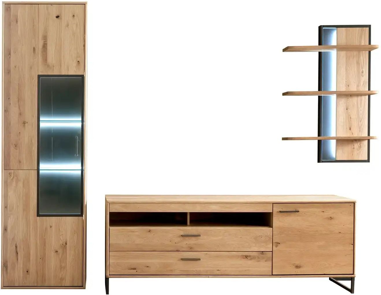 Thumbnail - Woodford Wohnkombination Oakland ¦ holzfarben ¦ Maße (cm): B: 298 H: 207 T: 50.0 Kommoden & Sideboards > Wohnwände - Hö...