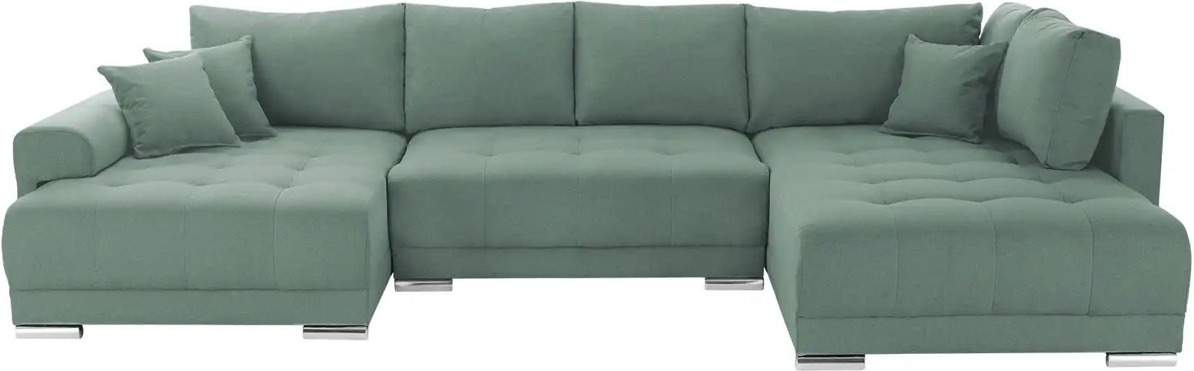 Wohnlandschaft mit Schlaffunktion Lemie ¦ grün ¦ Maße (cm): B: 356 H: 85 T: 218.0 Polstermöbel > Sofas > Wohnlandschafte...