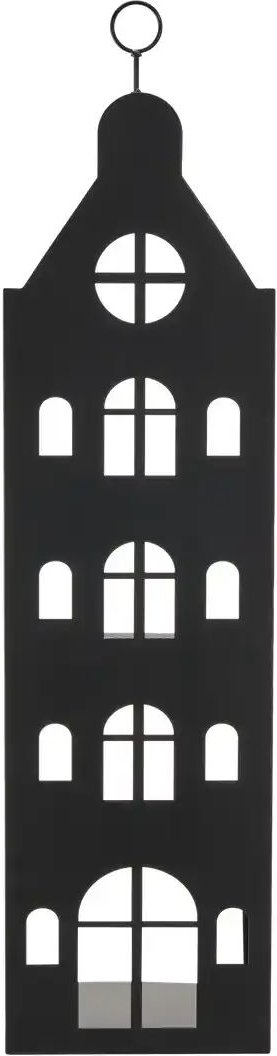 HOME STORY Laterne Haus ¦ schwarz ¦ Metall ¦ Maße (cm): B: 25 H: 90 T: 25.0 Accessoires > Kerzen & Kerzenständer - Höf...