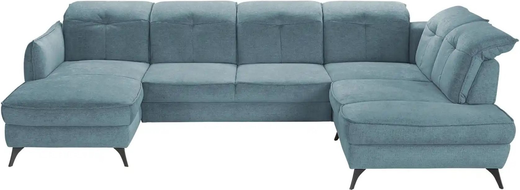 medium Wohnlandschaft inklusive diverser Funktionen Milan ¦ türkis/petrol ¦ Maße (cm): B: 350 H: 90 T: 240.0 Polstermöbe...