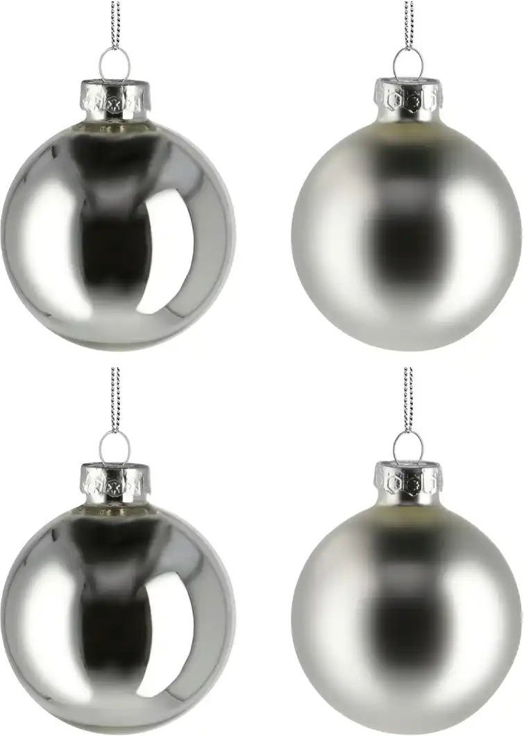 Weihnachtsbaumkugel  10er-Set   ¦ silber ¦ Glas,Aluminium Ø: 6 Weihnachten - Höffner