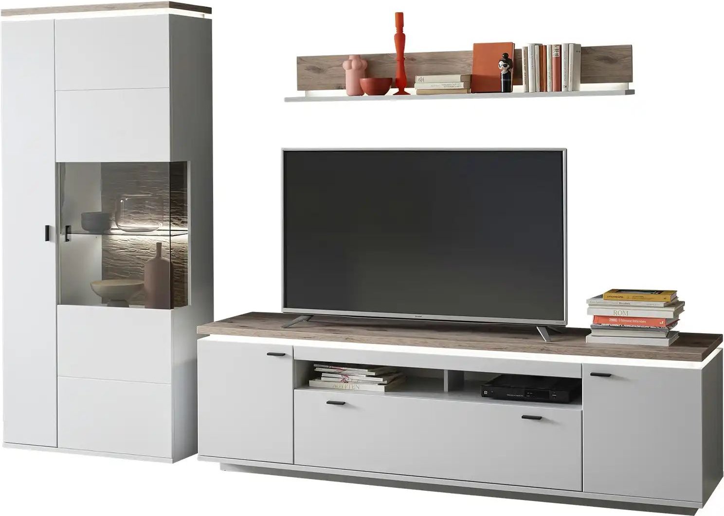 uno Wohnkombination Amantea ¦ grau ¦ Maße (cm): B: 300 H: 207 T: 50.0 Kommoden & Sideboards > Wohnwände - Höffner