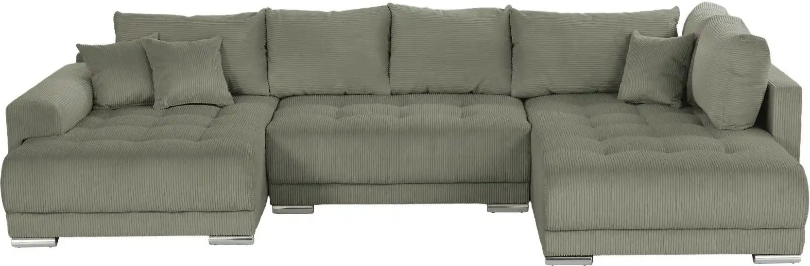 Wohnlandschaft mit Schlaffunktion Lemie ¦ grün ¦ Maße (cm): B: 356 H: 85 T: 218.0 Polstermöbel > Sofas > Wohnlandschafte...