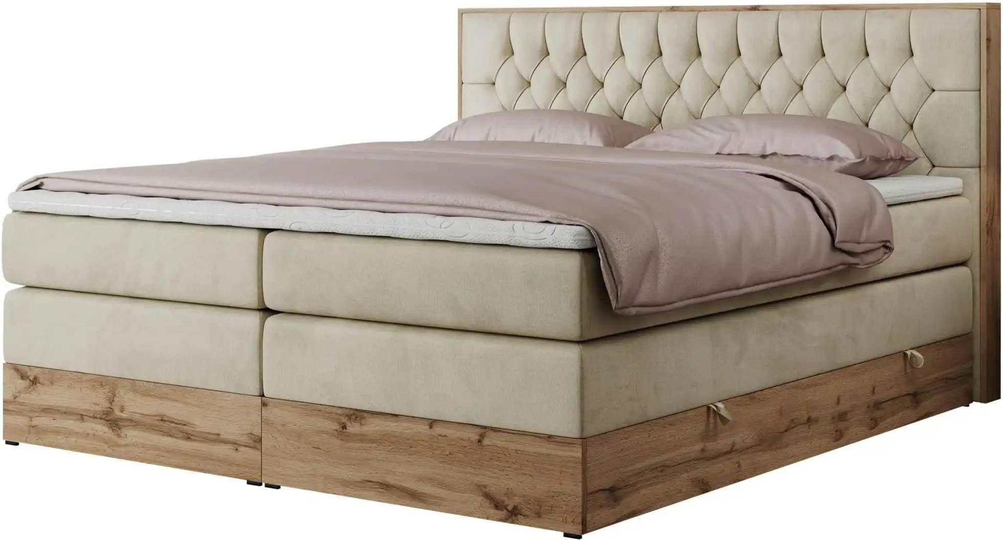 Boxspringbett mit Bettkasten Amore King ¦ beige ¦ Maße (cm): B: 168 H: 115 Betten > Boxspringbetten - Höffner