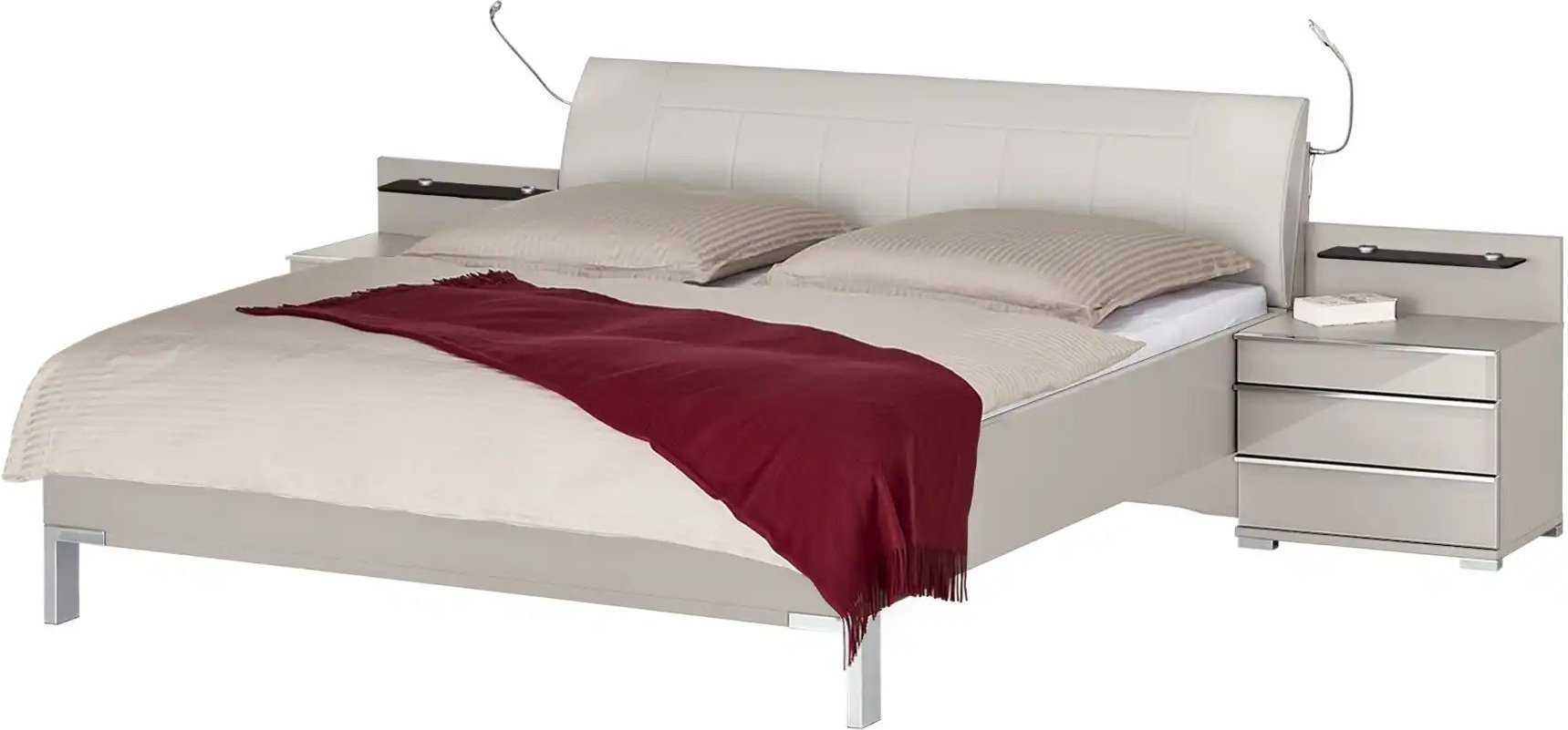 Bettanlage Beda ¦ grau ¦ Maße (cm): B: 309 H: 97 Betten > Komfortbetten - Höffner