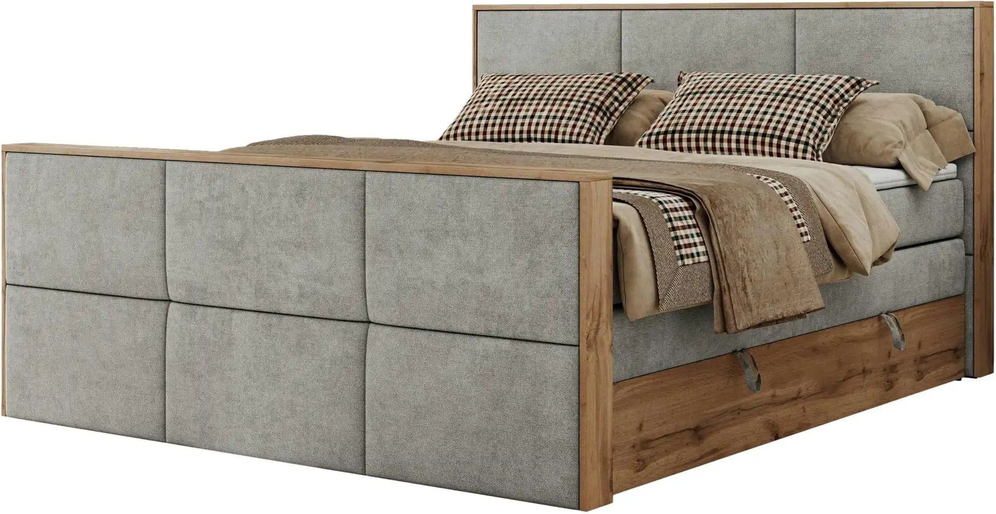 Boxspringbett mit Bettkasten Albero 2 King Duo ¦ grau ¦ Maße (cm): B: 208 H: 113 Betten > Boxspringbetten - Höffner