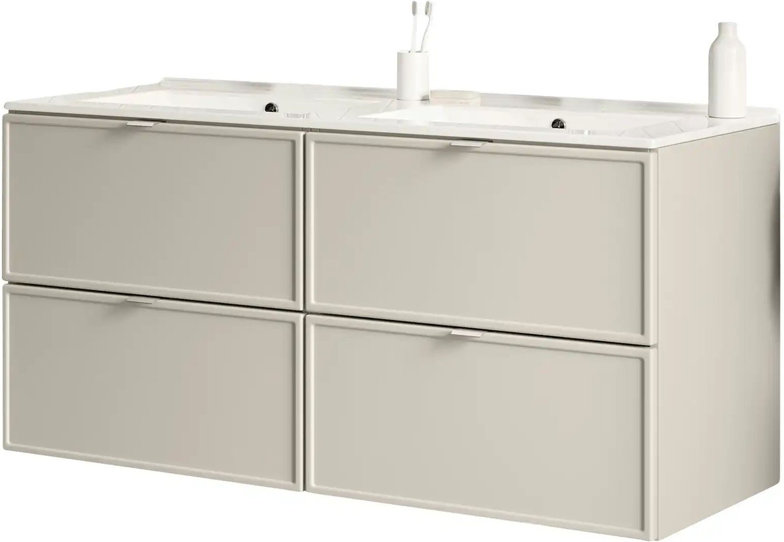 Waschtischkombination Behler See ¦ beige ¦ Maße (cm): B: 121 H: 58,7 T: 46.0 Schränke > Badschränke > Komplett-Badkombi...