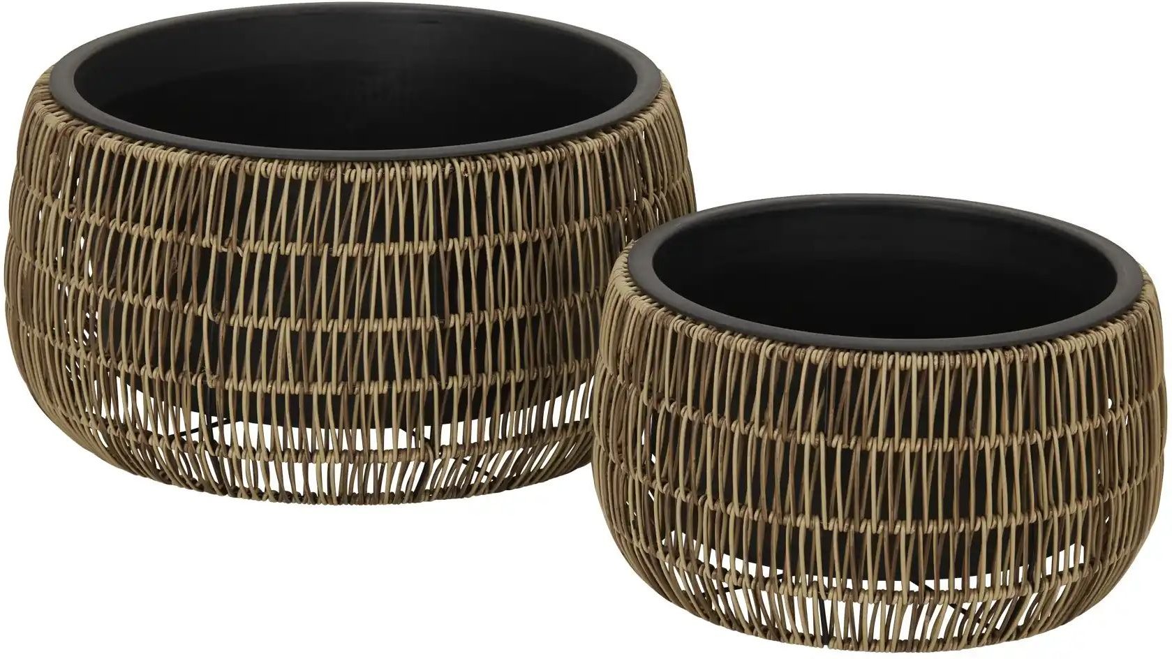 Pflanztopf 2er Set ¦ braun ¦ Polyethylen Ø: 48 Accessoires > Dekoartikel - Höffner