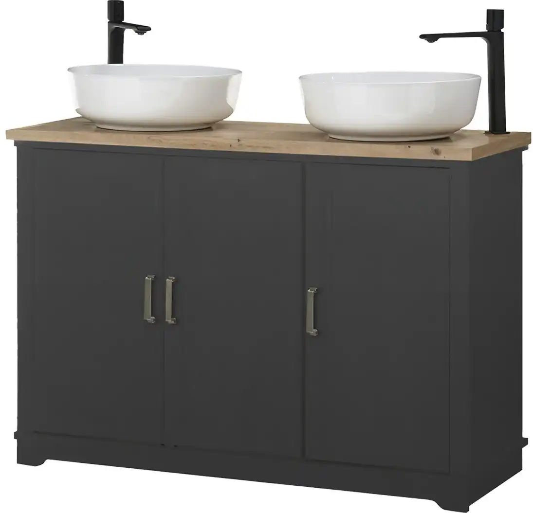 Waschtischkombination Varese ¦ grau ¦ Maße (cm): B: 116 H: 81 T: 47.0 Schränke > Badschränke > Komplett-Badkombinatione...