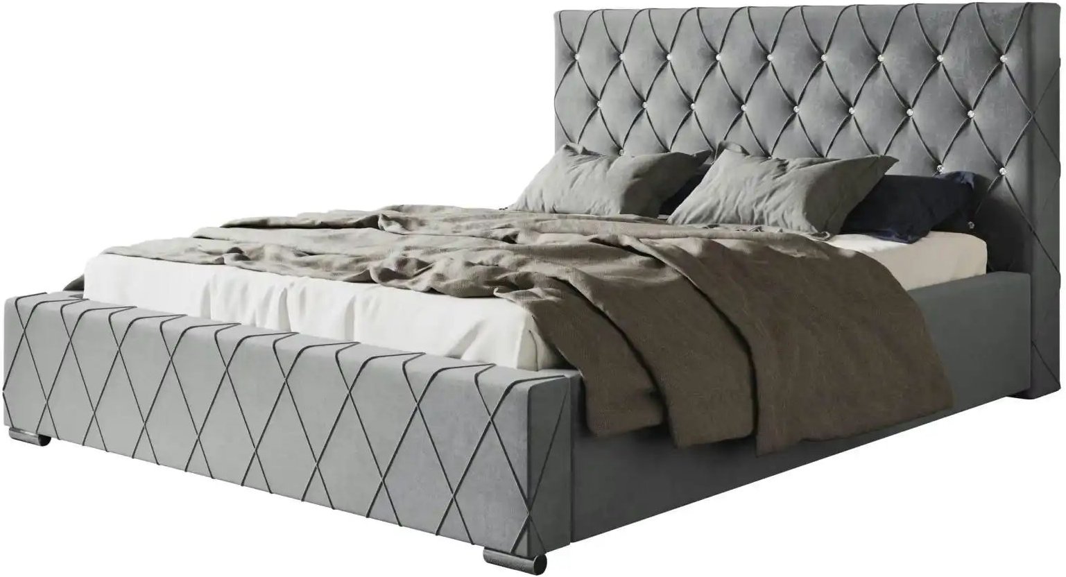 Polsterbett mit Stauraum Bury ¦ grau ¦ Maße (cm): B: 180 H: 104 Betten > Polsterbetten - Höffner