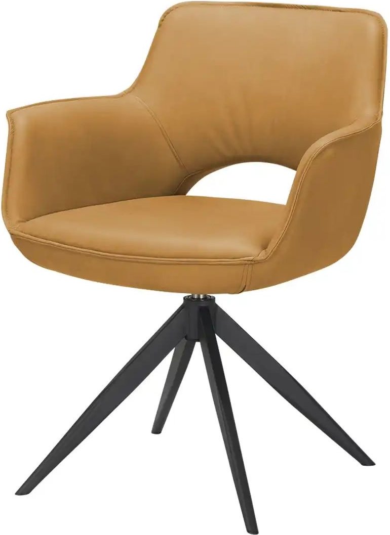 Armlehnstuhl mit Lederbezug Chester ¦ gelb ¦ Maße (cm): B: 69 H: 83 T: 59.0 Stühle > Esszimmerstühle > Esszimmerstühle m...