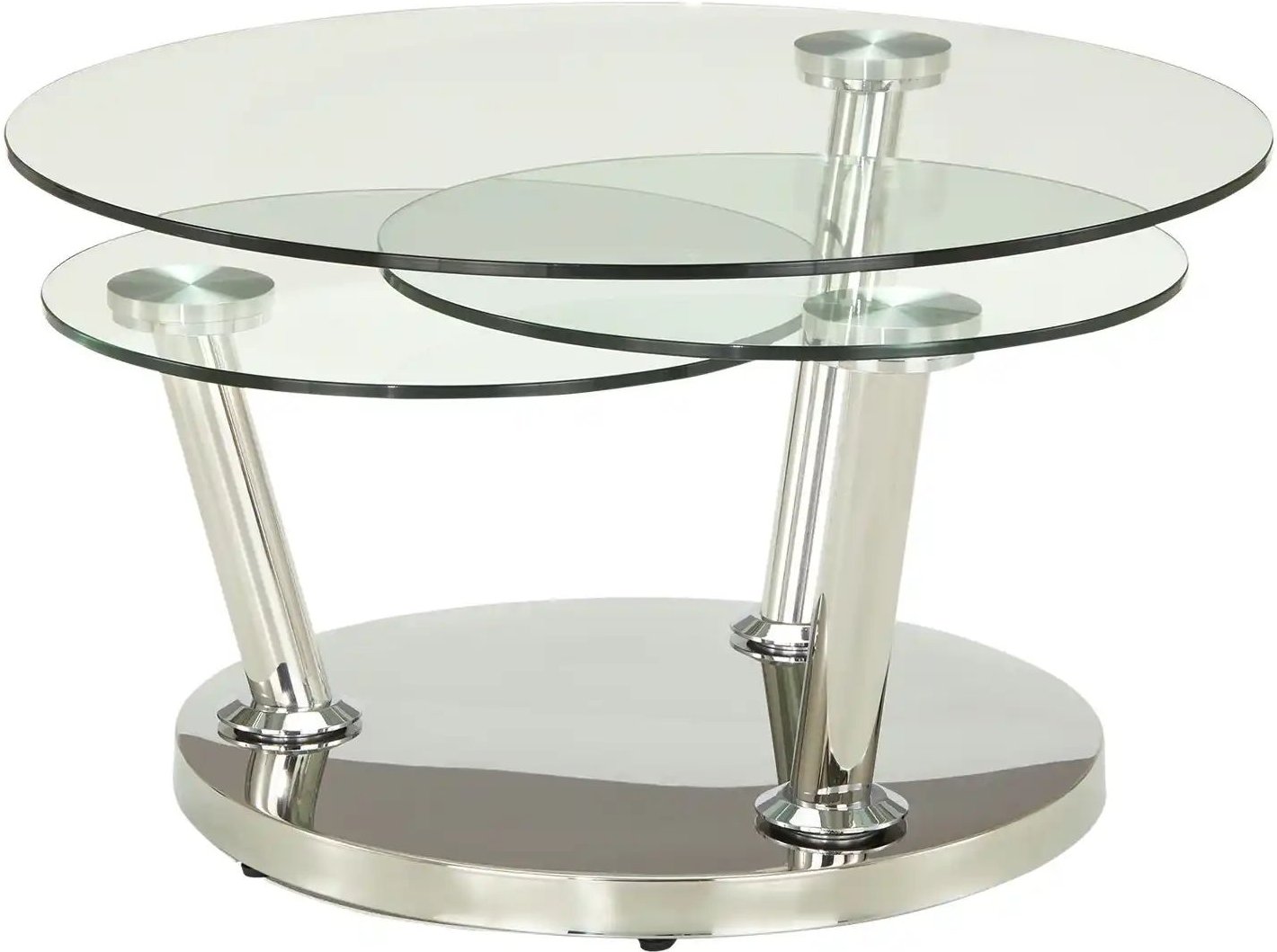 Couchtisch mit drehbaren Tischplatten Conigli ¦ transparent/klar ¦ Maße (cm): B: 80 H: 44,5 Tische > Mehr Tische > Couch...