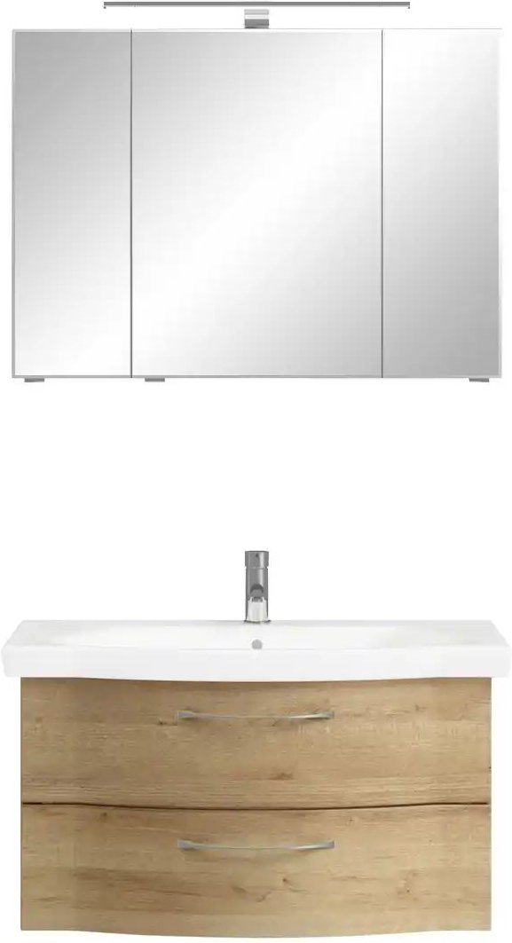 calmo Badezimmerkombination Rovana ¦ holzfarben ¦ Maße (cm): B: 97 Schränke > Badschränke > Komplett-Badkombinationen -...