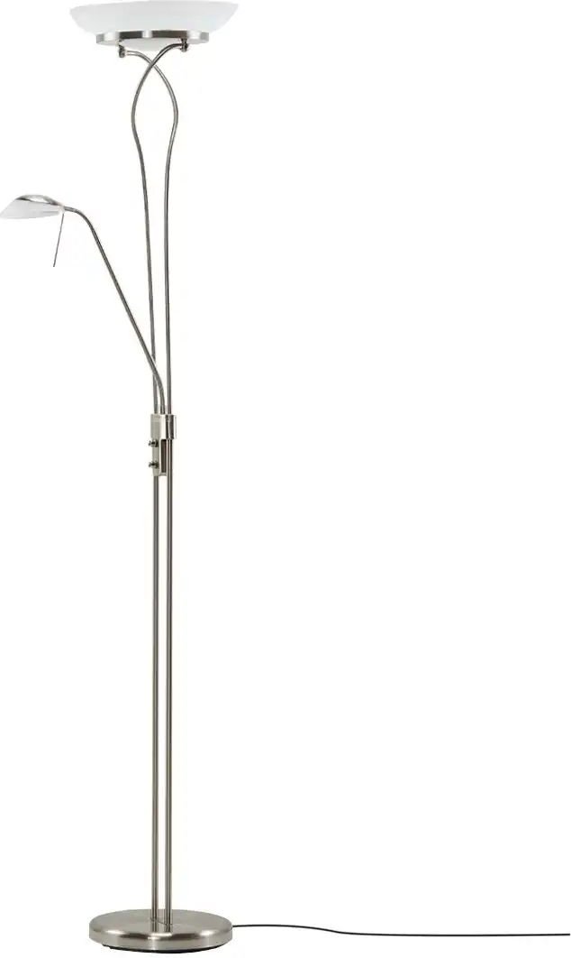 KHG LED-Deckenfluter 2-flammig nickel-matt ¦ silber ¦ Maße (cm): H: 180 Ø: 32 Lampen & Leuchten > Stehlampen - Höff...