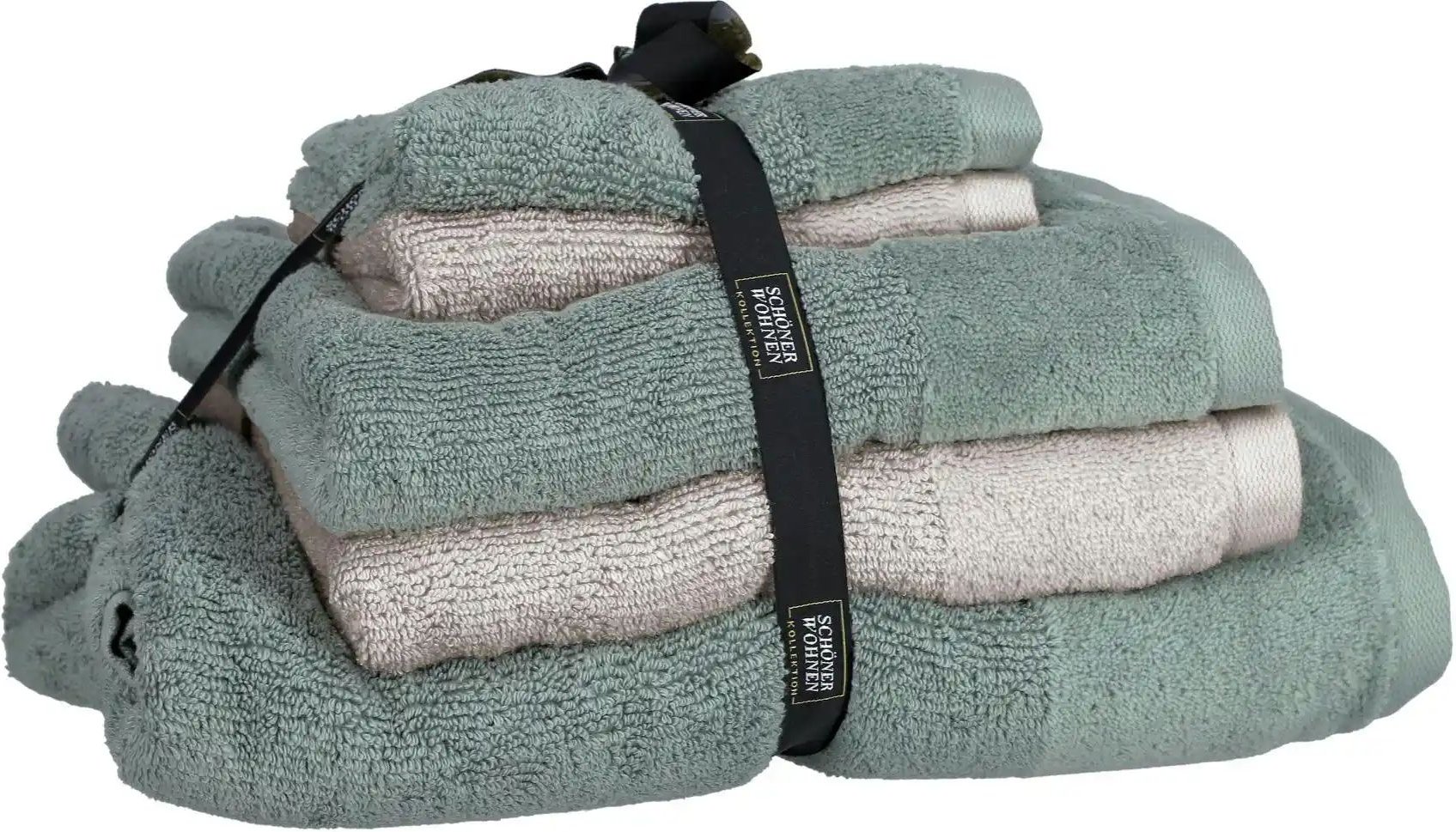 SCHÖNER WOHNEN Kollektion Handtuch 4er-Set ¦ grün Badtextilien > Handtuch-Sets - Höffner