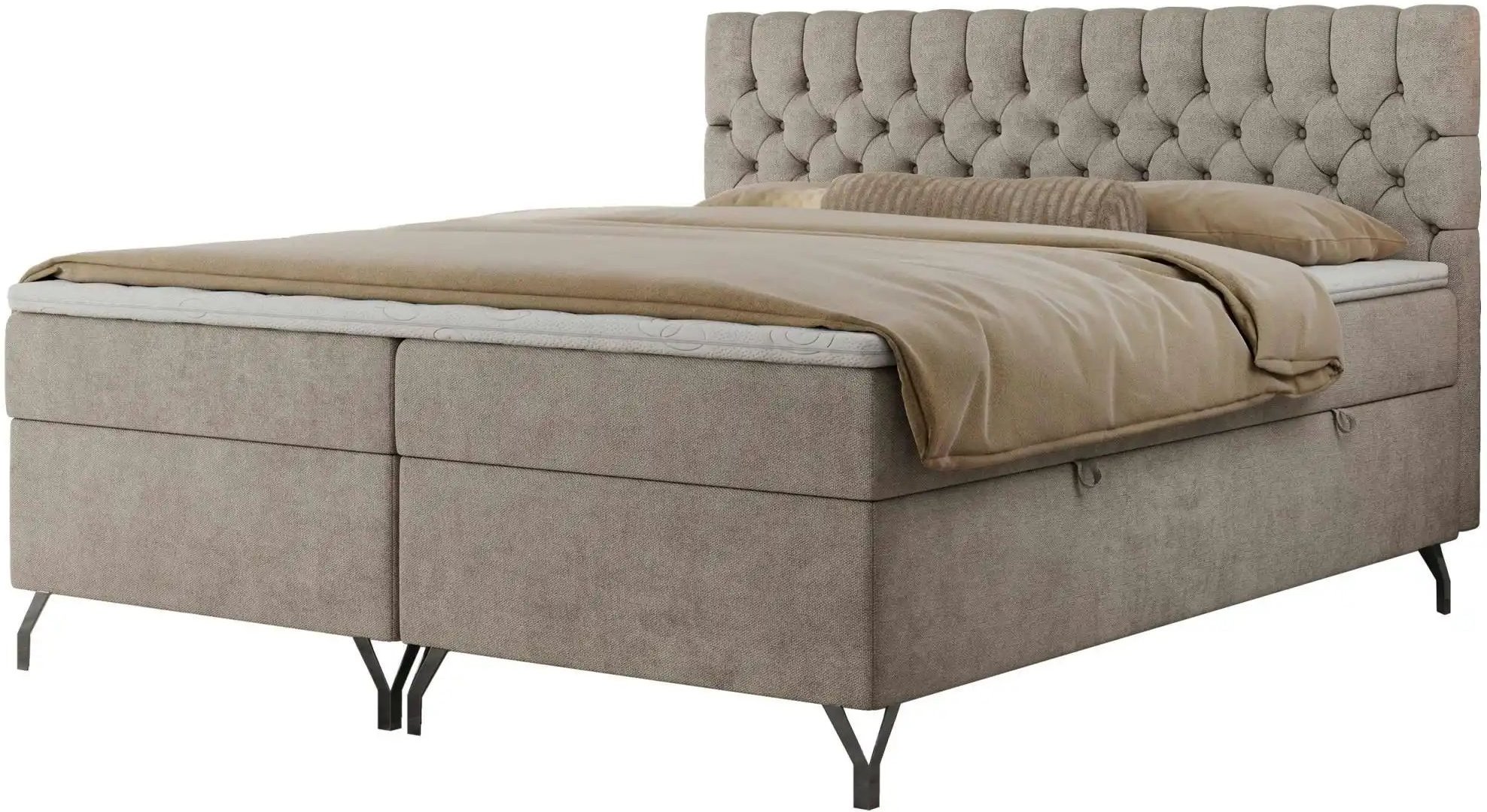 Boxbett mit Bettkasten Grimaldi ¦ beige ¦ Maße (cm): B: 124 H: 115 Betten > Komfortbetten - Höffner