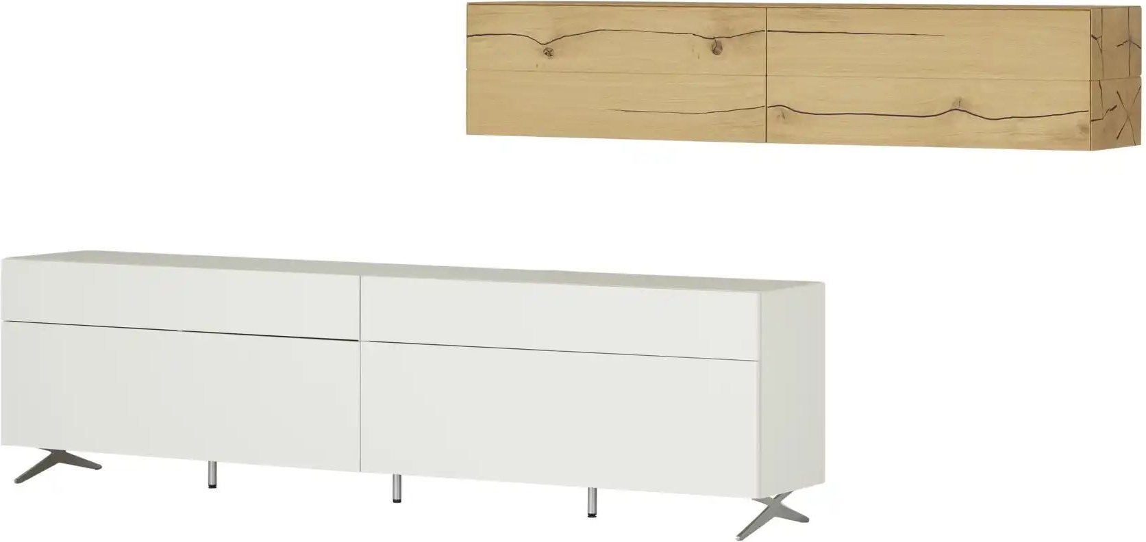 Thumbnail - Wohnwert Wohnkombination Media Design ¦ weiß ¦ Maße (cm): B: 363 H: 145 T: 48.0 Kommoden & Sideboards > Wohnwände - Höf...